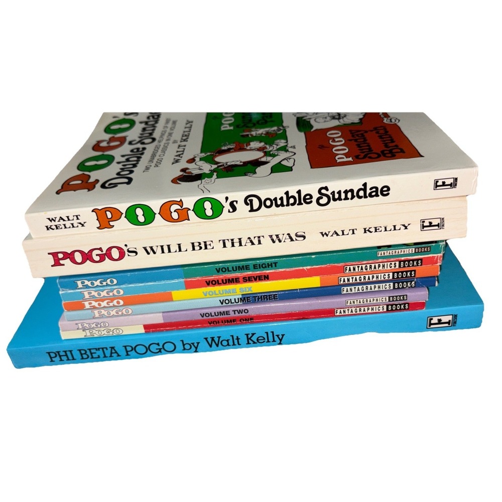 9- Pogo Fantagraphics by Walt Kelly‎ (1,2,3,6,7,8) PB, Double Sundae, Phi Beta